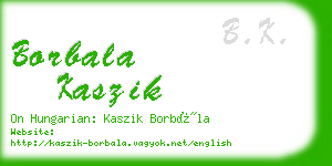 borbala kaszik business card